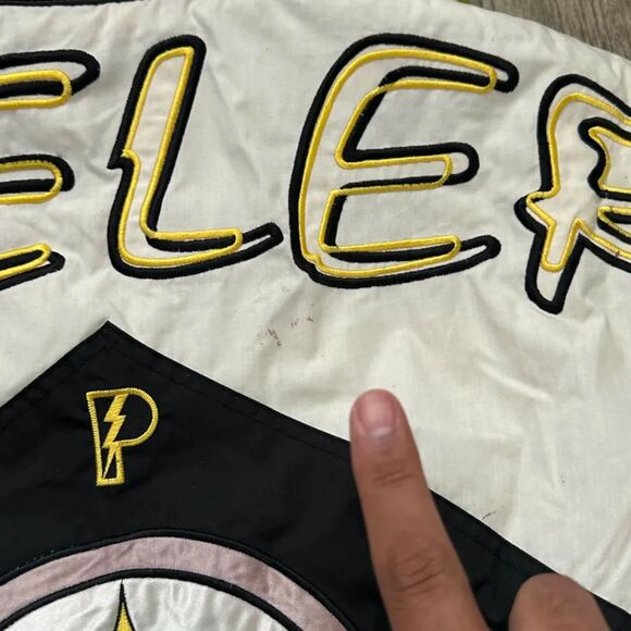 Vintage Pittsburgh Steelers Pro Player Graffiti Spellout Jacket Size M - Picture 8 of 9